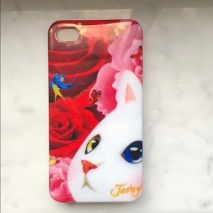 iPhone 4/4s cat and roses case